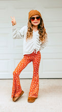 Load image into Gallery viewer, Rust Floral Girls Bell Bottom Pants