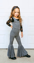 Load image into Gallery viewer, Black Plaid Bell Bottom Jumpsuit