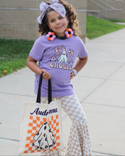 Load image into Gallery viewer, Tan Checkered Bell Bottoms