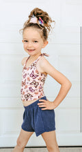 Load image into Gallery viewer, Butterfly Floral Girls Halter and Short Set