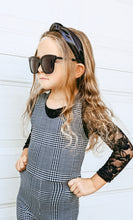 Load image into Gallery viewer, Black Plaid Bell Bottom Jumpsuit