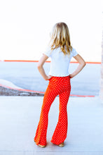 Load image into Gallery viewer, Red with White Hearts Girls Bell Bottom