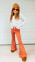 Load image into Gallery viewer, Rust Floral Girls Bell Bottom Pants