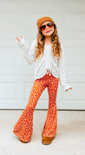 Load image into Gallery viewer, Rust Floral Girls Bell Bottom Pants