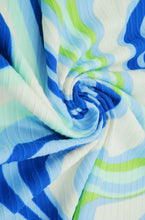 Load image into Gallery viewer, Blue Retro Swirl Halter/ Bell Bottom Set