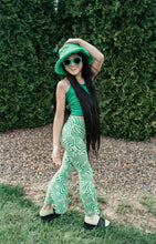 Load image into Gallery viewer, Green Checkered Daisy Halter/ Bell Bottom Set