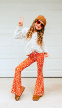 Load image into Gallery viewer, Rust Floral Girls Bell Bottom Pants