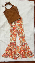 Load image into Gallery viewer, Brown Daisy Retro Swirl Bell Bottom Set