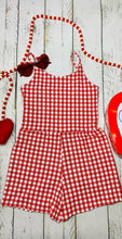 Load image into Gallery viewer, Liv Gingham Romper in Red