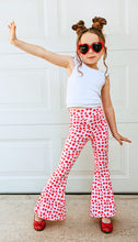 Load image into Gallery viewer, Pink with Red Hearts Girls Bell Bottom
