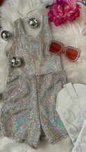 Load image into Gallery viewer, Girls Silver Sparkly Tank Romper