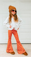 Load image into Gallery viewer, Rust Floral Girls Bell Bottom Pants