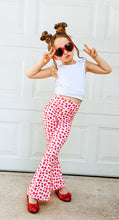 Load image into Gallery viewer, Pink with Red Hearts Girls Bell Bottom