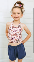 Load image into Gallery viewer, Butterfly Floral Girls Halter and Short Set
