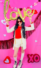 Load image into Gallery viewer, Daisy Jacquard Cardigan Shorts Set in Ivory Floral