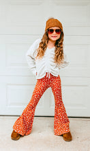 Load image into Gallery viewer, Rust Floral Girls Bell Bottom Pants