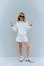 Load image into Gallery viewer, Daisy Jacquard Sweatshirt/Shorts Set in Ivory