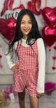 Load image into Gallery viewer, Liv Gingham Romper in Red