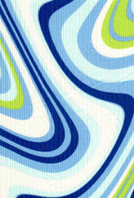 Load image into Gallery viewer, Blue Retro Swirl Halter/ Bell Bottom Set