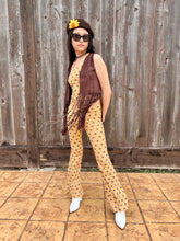 Load image into Gallery viewer, Retro Daisy Halter/ Bell Bottom Set in Mustard
