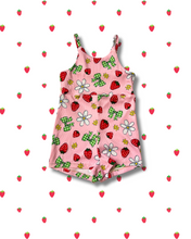 Load image into Gallery viewer, Strawberry Daisy Romper in Pink