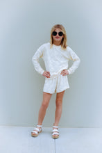 Load image into Gallery viewer, Daisy Jacquard Sweatshirt/Shorts Set in Ivory