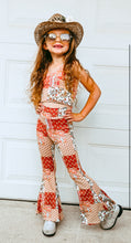 Load image into Gallery viewer, Peachy Patchwork Cowgirl Halter/ Bell Bottom Set
