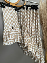 Load image into Gallery viewer, Tan Checkered Bell Bottoms