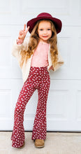 Load image into Gallery viewer, Red Bell Bottoms in Pink Ditsy Floral Print