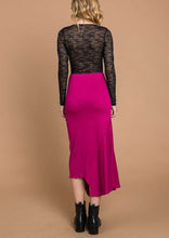 Load image into Gallery viewer, Magenta Assymetrical Midi Skirt