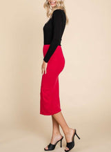Load image into Gallery viewer, Red Swirl Midi Skirt