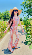 Load image into Gallery viewer, Coral Sage Boho Halter/ Bell Bottom Set