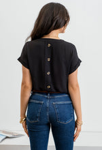 Load image into Gallery viewer, Front Pocket V-Neck Top in Black