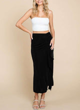 Load image into Gallery viewer, Black Rouching Midi Skirt