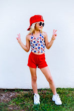 Load image into Gallery viewer, Red, White Blue Girls Halter and Short Set