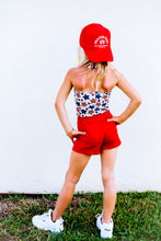 Load image into Gallery viewer, Red, White Blue Girls Halter and Short Set