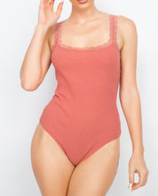 Load image into Gallery viewer, Simple Times Lace Trim Bodysuit in Sienna