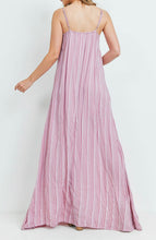 Load image into Gallery viewer, Take Me Away Pinstripe Maxi in Strawberry Cream