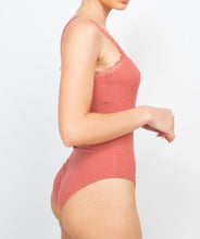 Load image into Gallery viewer, Simple Times Lace Trim Bodysuit in Sienna