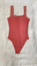 Load image into Gallery viewer, Simple Times Lace Trim Bodysuit in Sienna