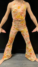 Load image into Gallery viewer, Pinky Peachy Yellow Floral Halter and Bell Bottom Set