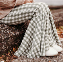 Load image into Gallery viewer, Girls Bell Bottoms in Sage Green Gingham print