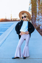 Load image into Gallery viewer, Taupe Mini Floral Print Bell Bottom Pants