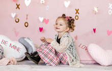 Load image into Gallery viewer, Girls Bell Bottoms in Pink Melon Plaid Print