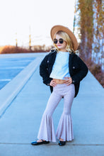 Load image into Gallery viewer, Taupe Mini Floral Print Bell Bottom Pants