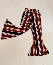 Load image into Gallery viewer, Pumpkin Patch Bell Bottoms in Rust Navy Stripe