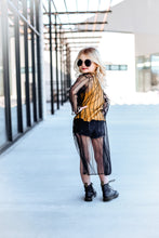 Load image into Gallery viewer, Rock On Cardigan in Black Mesh Pinstripe