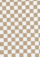 Load image into Gallery viewer, Girls High Waisted Biker Shorts in Tan Checkered Print