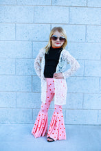 Load image into Gallery viewer, Pink Bell Bottoms with Red Hearts Print