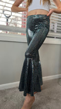 Load image into Gallery viewer, Blue Sparkle Bell Bottom Flare Pants